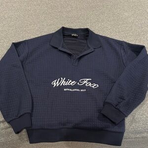 White Fox - Navy Collared Lounge Top